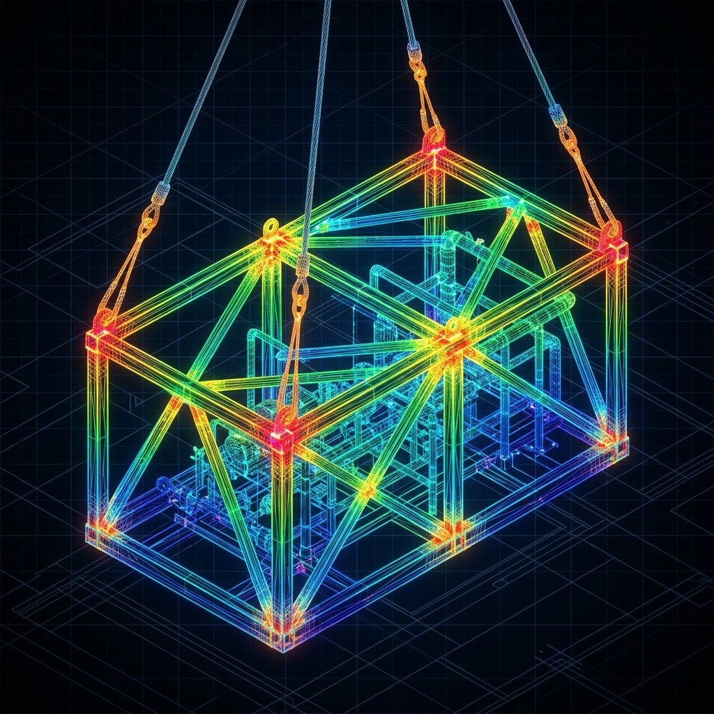 Offshore Skid Lifting Frame FEA Mesh